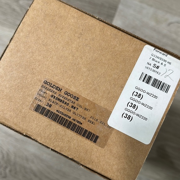 GOLDEN GOOSE SNEAKERS SUPERSTAR BLACK SILVER GLITTER HEEL SIZE 38 - Picture 3 of 13